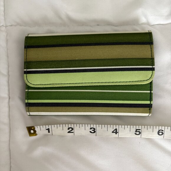 Fashion Bag with Matching Wallet Green Stripes Spring Shoulder Bag Summer Purse - Picture 9 of 13